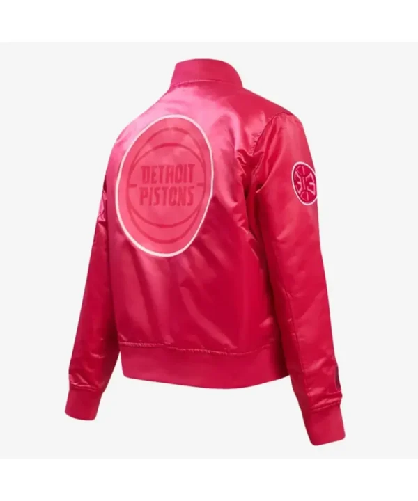 Detroit Pistons Triple Pink Satin Jacket