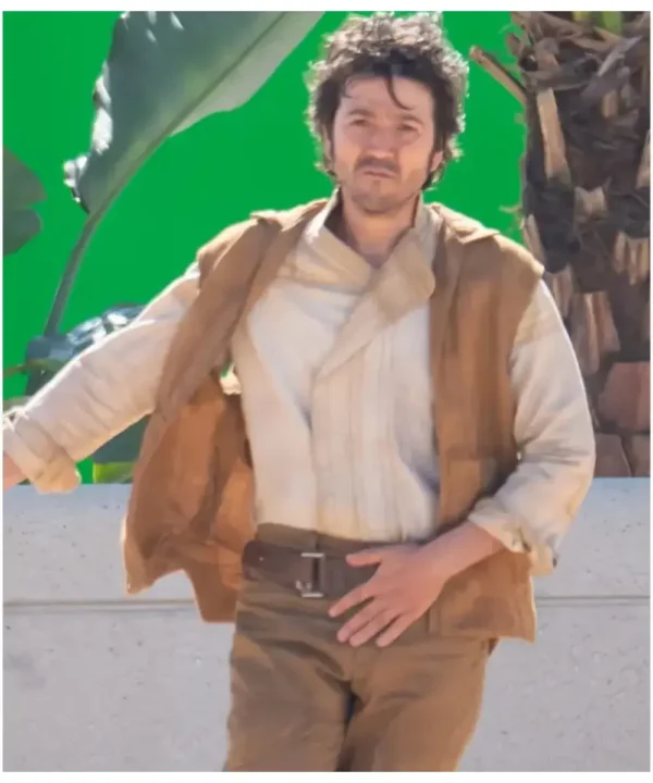 Diego Luna Andor Brown Hooded Vest