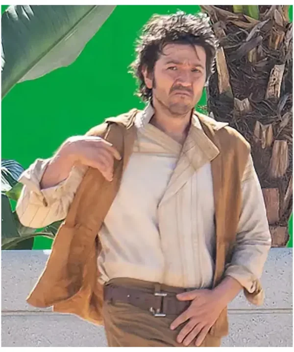 Diego Luna Andor Brown Hooded Vest