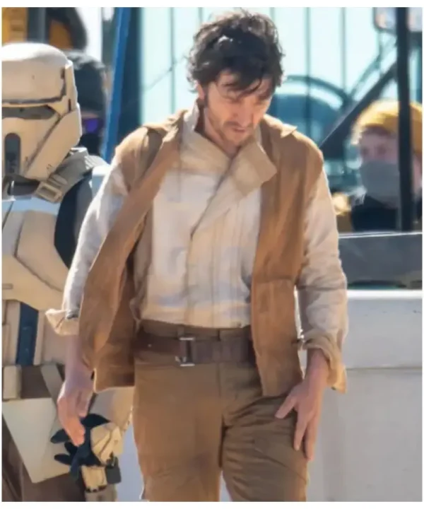 Diego Luna Andor Brown Hooded Vest