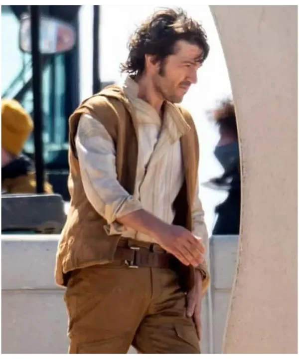 Diego Luna Andor Brown Hooded Vest