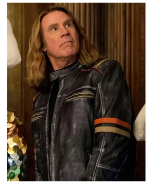 Will Ferrell Eurovision Cafe Racer Leather Jacket