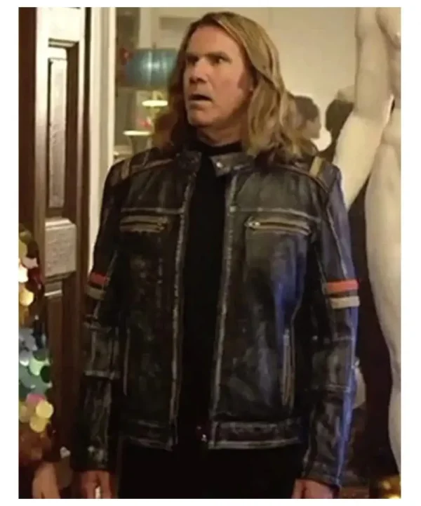 Will Ferrell Eurovision Cafe Racer Leather Jacket