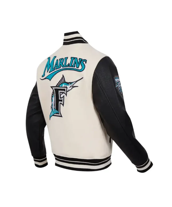 Florida Marlins Retro Classic Rib Black/Eggshell Varsity Jacket