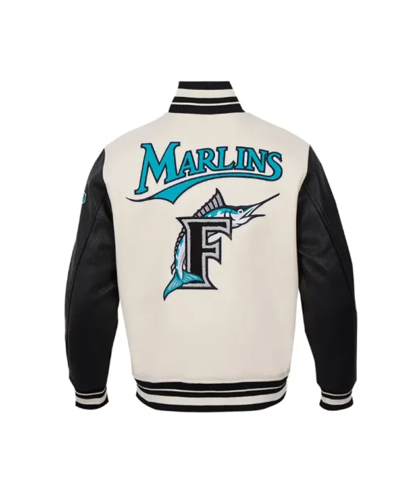 Florida Marlins Retro Classic Rib Black/Eggshell Varsity Jacket