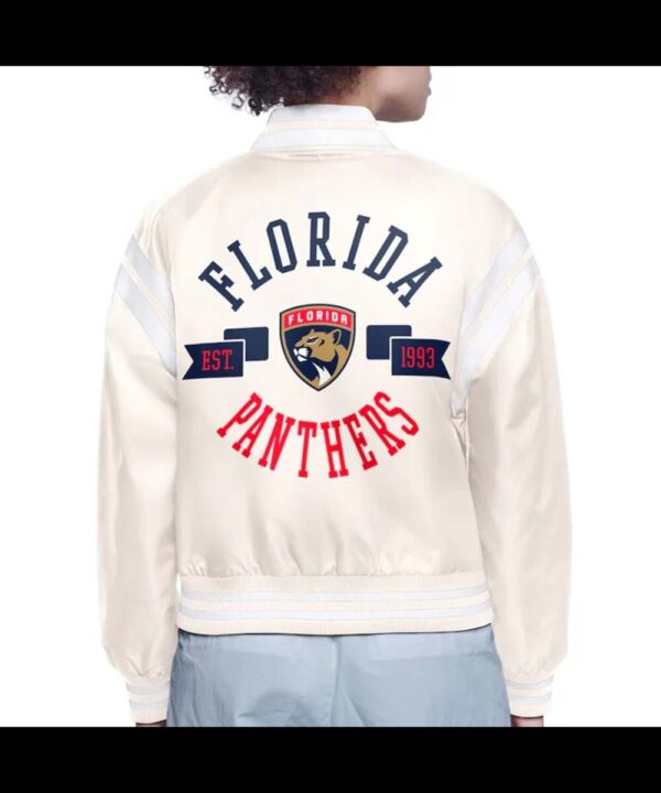 Florida Panthers Printed Logo Varsity Satin Jacket