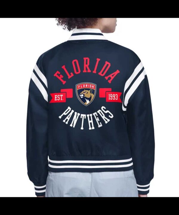 Florida Panthers Printed Logo Varsity Satin Jacket