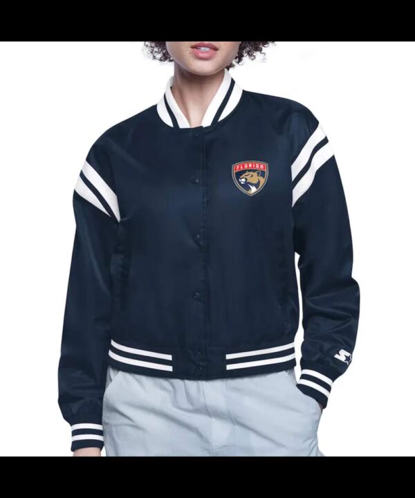 Florida Panthers Printed Logo Varsity Satin Jacket