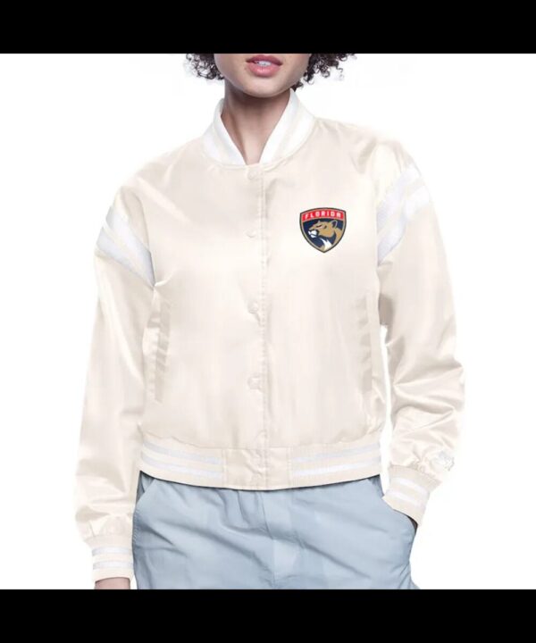 Florida Panthers Printed Logo Varsity Satin Jacket