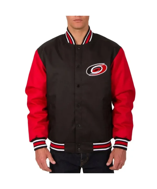 Carolina Hurricanes Black and Red Poly-Twill Jacket