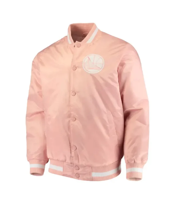 Golden State Warriors Pink Satin Jacket