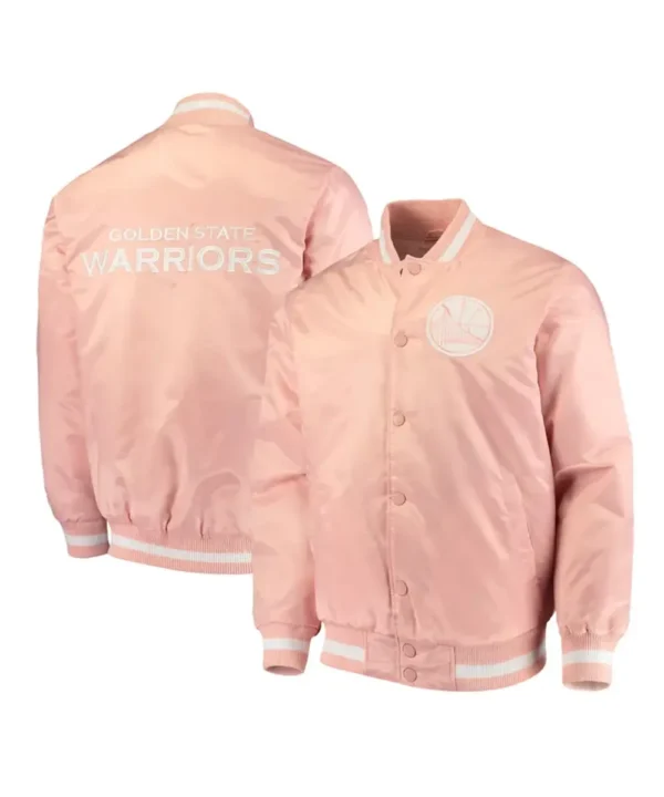 Golden State Warriors Pink Satin Jacket