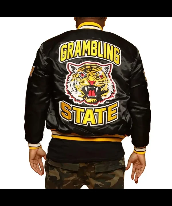 Men’s Grambling State Tigers Black Satin Jacket