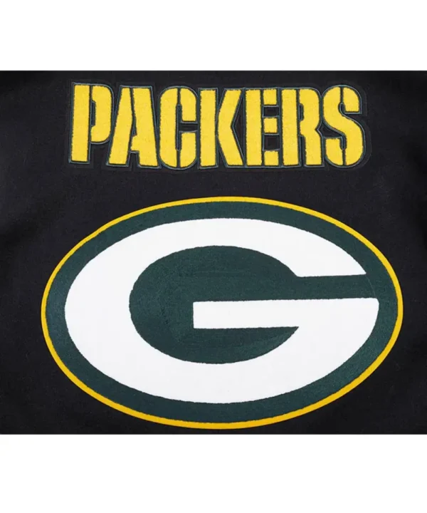 Green Bay Packers Mashup Rib Varsity Wool/Leather Jacket