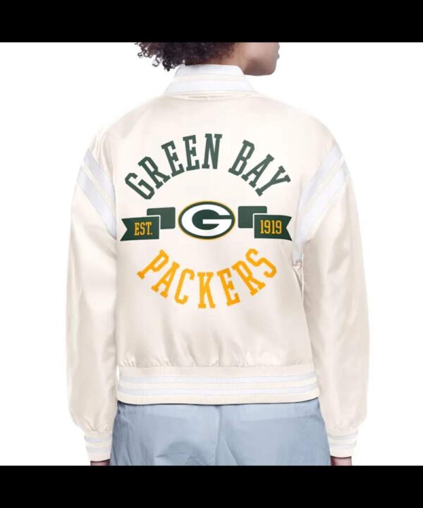 Green Bay Packers Printed Logo Varsity Satin Jacket