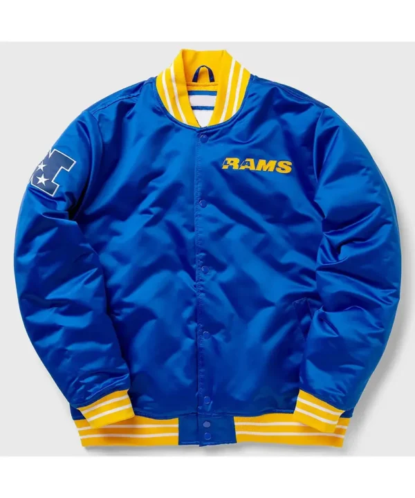 LA Rams Heavyweight Blue Satin Jacket