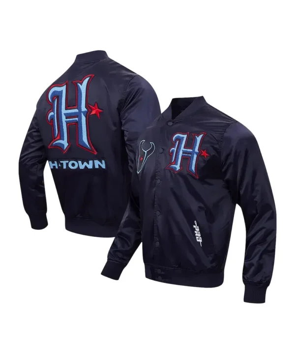 Houston Texans H-Town Navy Satin Jacket