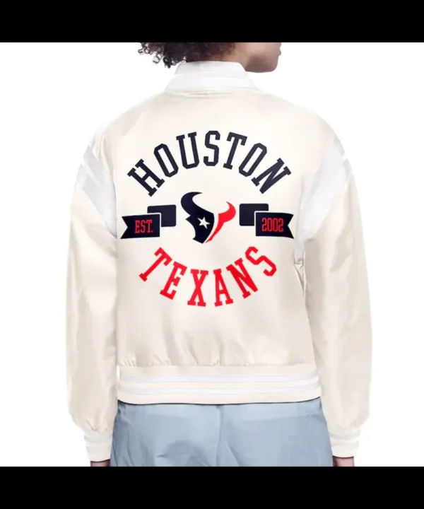 Houston Texans Printed Logo Varsity Satin Jacket