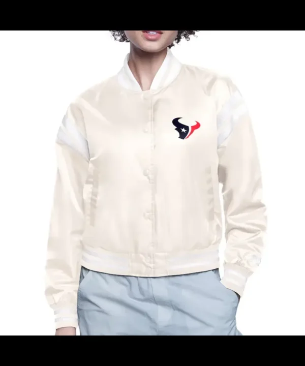 Houston Texans Printed Logo Varsity Satin Jacket