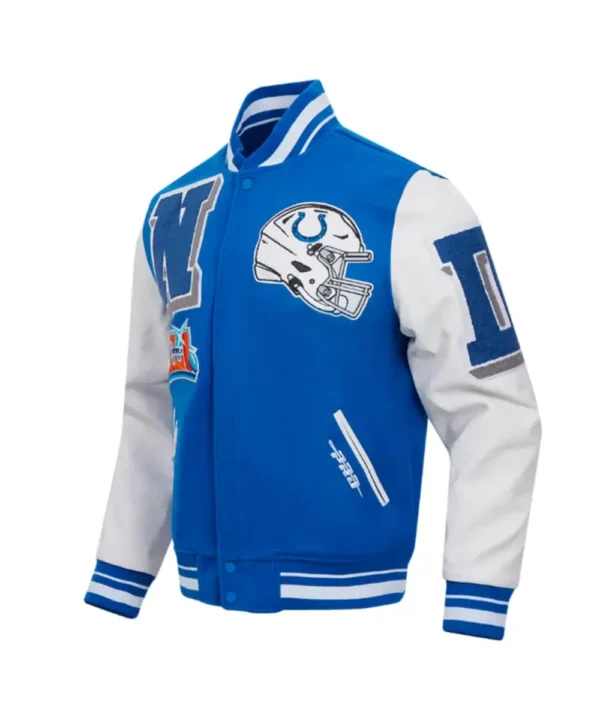 Indianapolis Colts Mashup Rib Varsity Wool/Leather Jacket