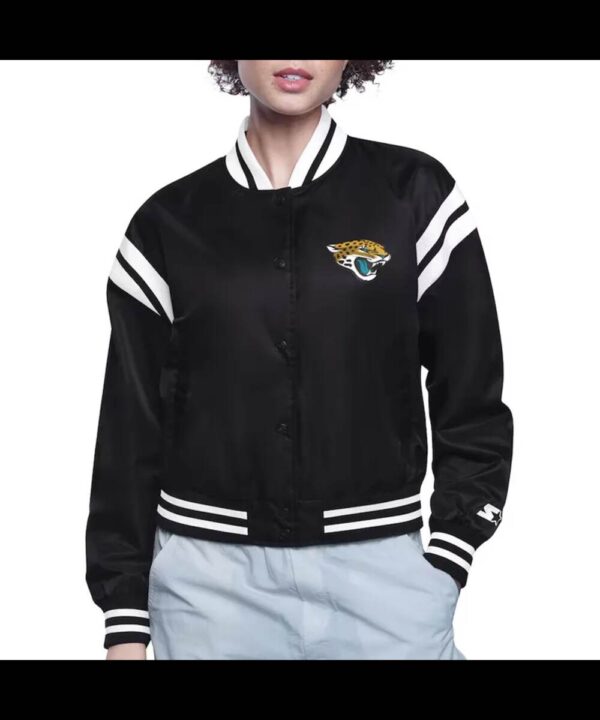 Jacksonville Jaguars Printed Logo Varsity Satin Jacket