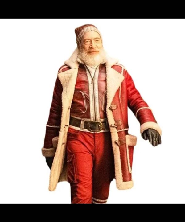 Santa Claus Red One Leather Coat