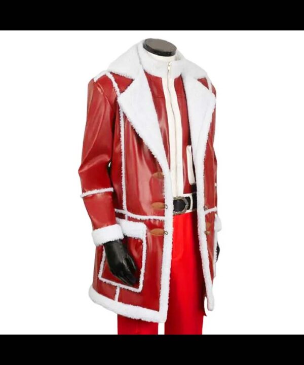 Santa Claus Red One Leather Coat