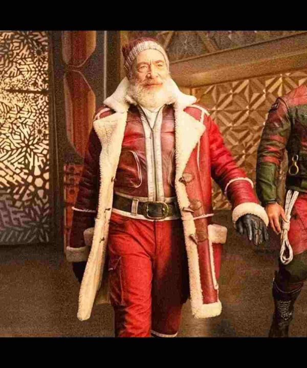 Santa Claus Red One Leather Coat