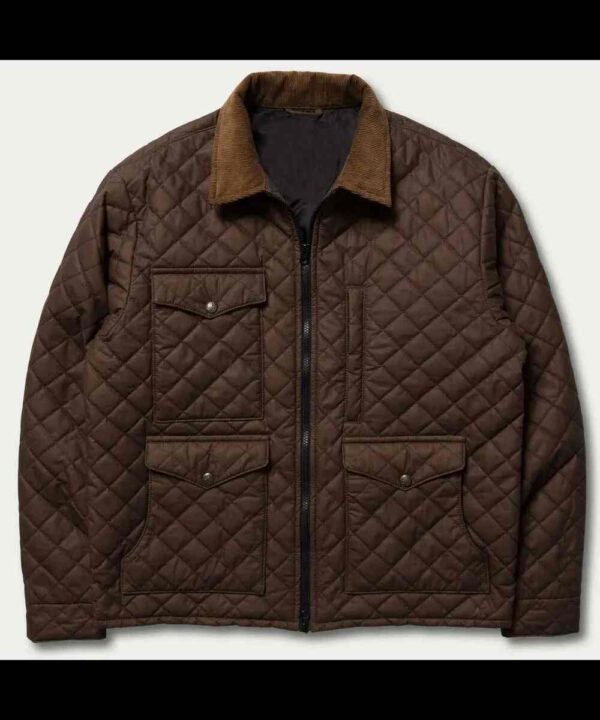 Kevin Costner Yellowstone Season 04 Brown Quilted Jacket