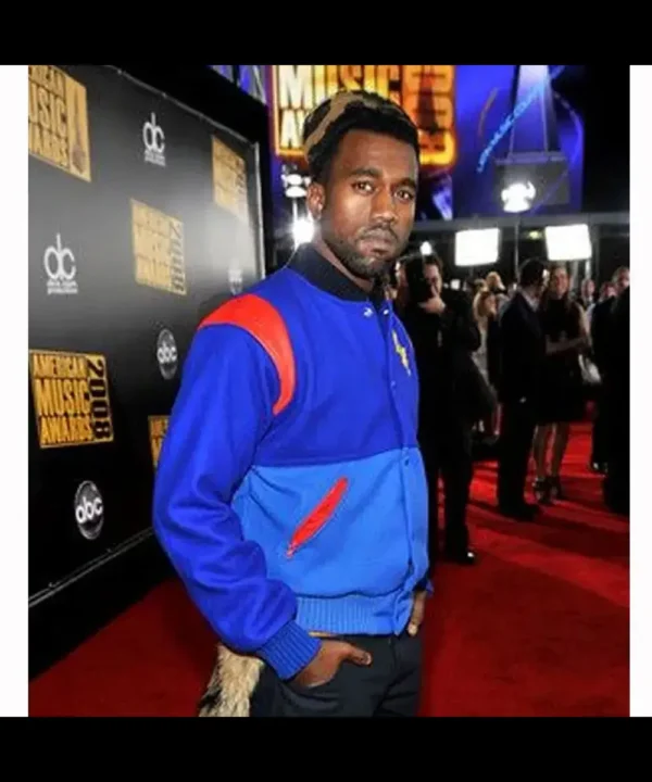 Kanye West Pastelle Varsity Blue Wool Jacket