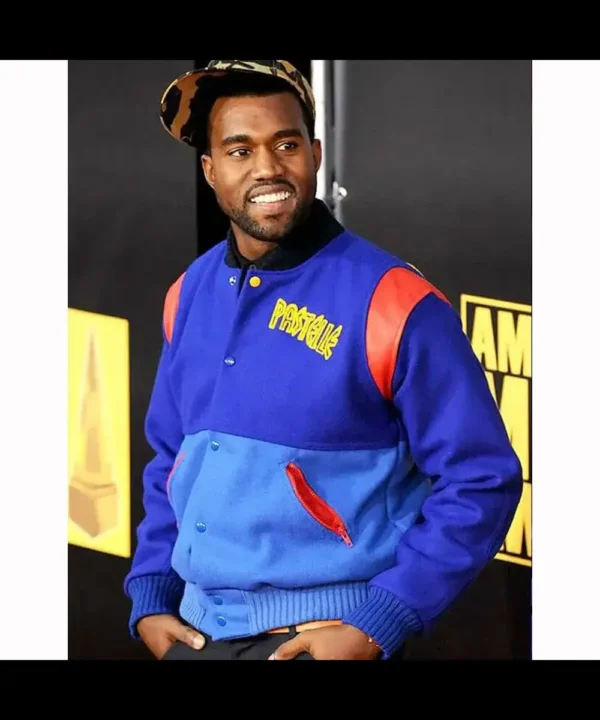 Kanye West Pastelle Varsity Blue Wool Jacket