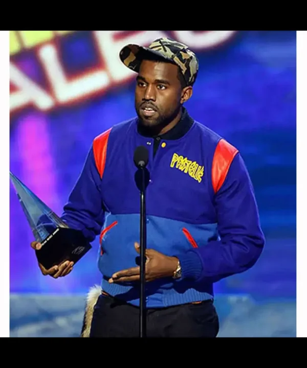 Kanye West Pastelle Varsity Blue Wool Jacket