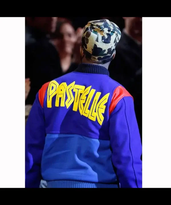 Kanye West Pastelle Varsity Blue Wool Jacket