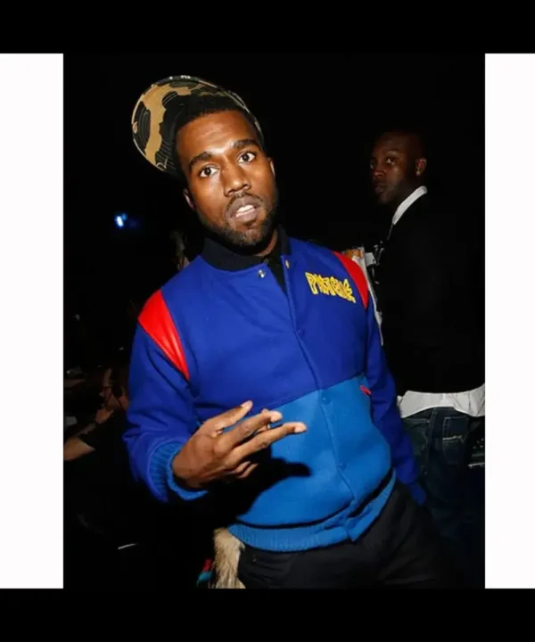 Kanye West Pastelle Varsity Blue Wool Jacket