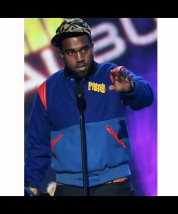 Kanye West Pastelle Varsity Blue Wool Jacket