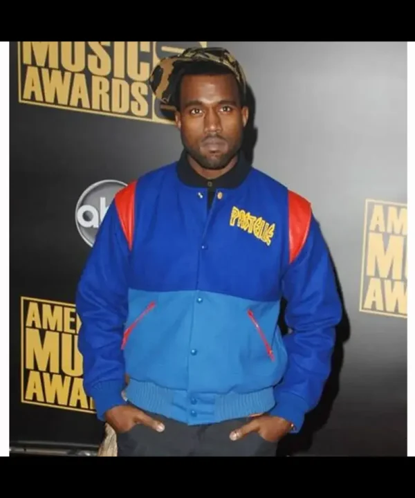 Kanye West Pastelle Varsity Blue Wool Jacket