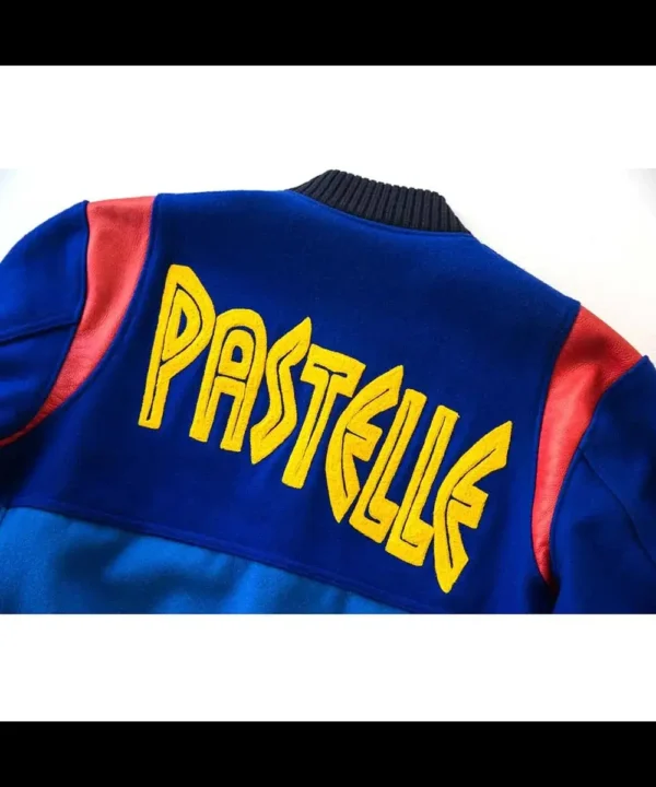 Kanye West Pastelle Varsity Blue Wool Jacket