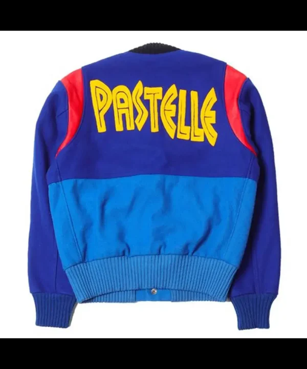 Kanye West Pastelle Varsity Blue Wool Jacket