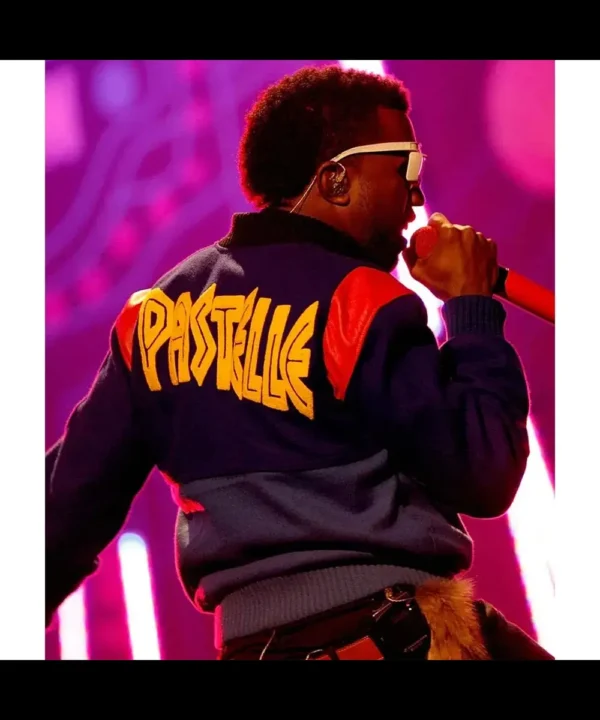 Kanye West Pastelle Varsity Blue Wool Jacket