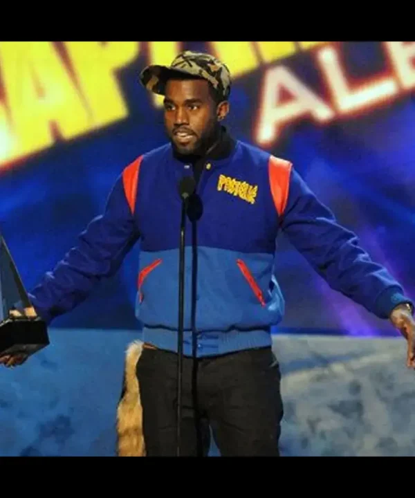 Kanye West Pastelle Varsity Blue Wool Jacket