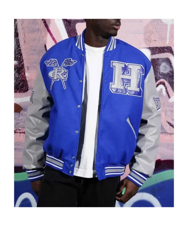 Men’s Hampton University Royal and Gray Varsity Jacket