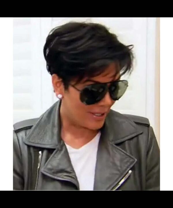 Kris Jenner KUWTK Season 9 Gray Leather Jacket