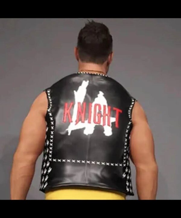 LA Knight Black Leather Vest