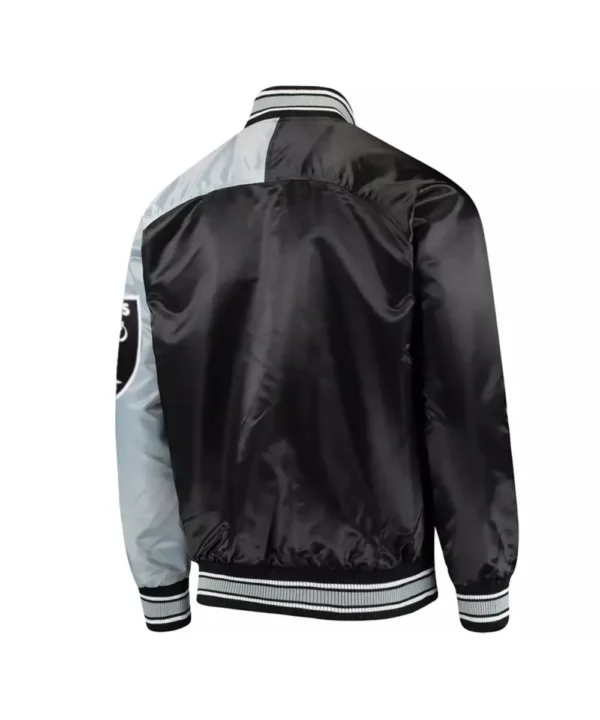 Endzone Las Vegas Raiders Black and Gray Satin Jacket