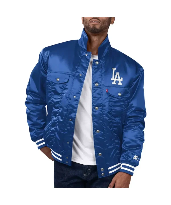 LA Dodgers Royal Silver Tab Trucker Jacket