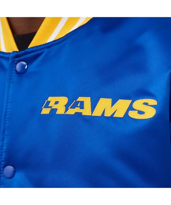 LA Rams Heavyweight Blue Satin Jacket