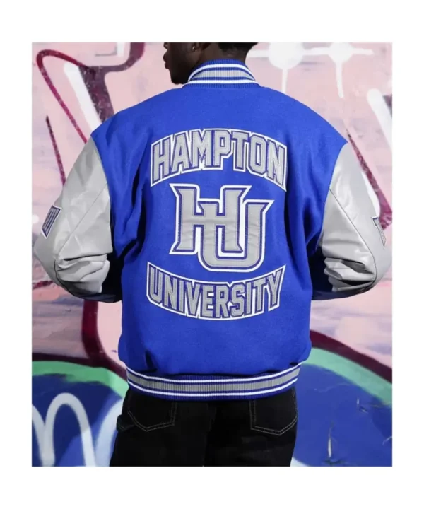 Men’s Hampton University Royal and Gray Varsity Jacket