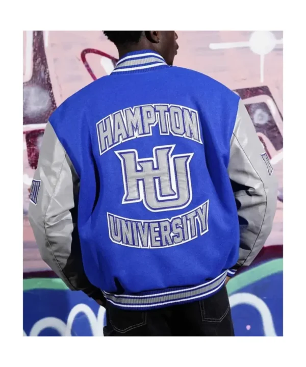 Men’s Hampton University Royal and Gray Varsity Jacket