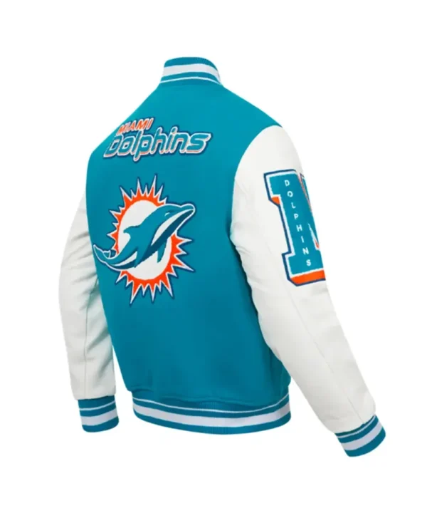 Miami Dolphins Mashup Rib Varsity Wool/Leather Jacket