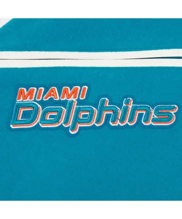 Miami Dolphins Mashup Rib Varsity Wool/Leather Jacket